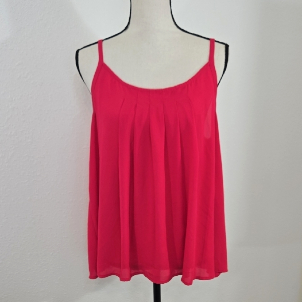 Torrid Bright Pink Georgette Criss Cross Back Flowy Strappy Party Beachy Top, 00